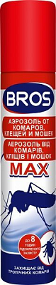 Аэрозоль от комаров, клещей и мошек Bros MAX 90 мл